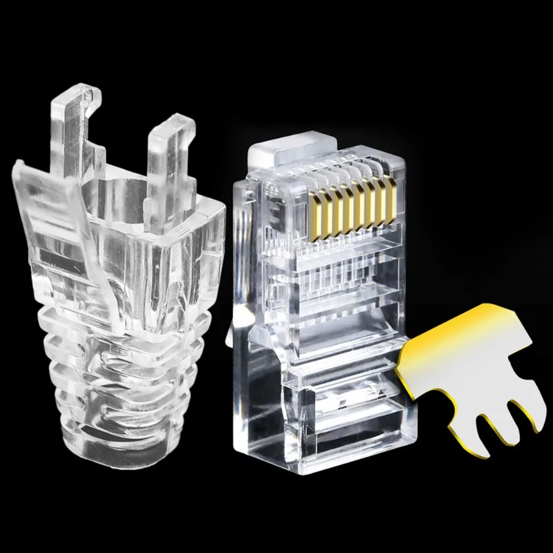 RJ45 Ethernet Network Cable Strain Relief Boot Cat6 Clear Cable Connector Plug Cover Modular Network Plug Connector Caps