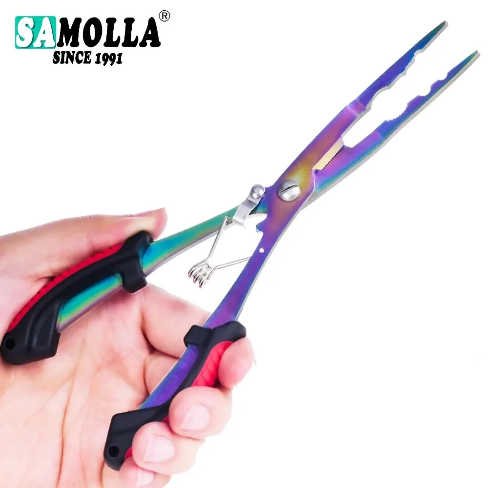 Lengthening Multifunctional Fishing Pliers 420 Stainless Steel Tackle Gear Scissors Hooks Remover Sea Outdoor Tools Line Cutter