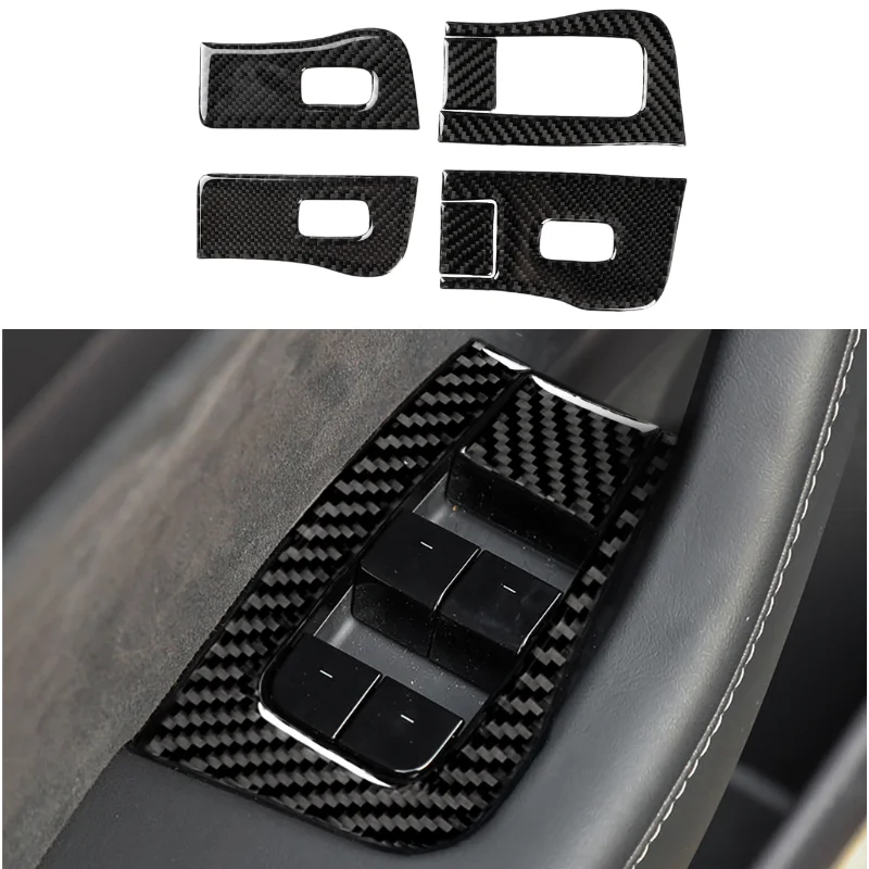 

For Tesla Model3/Y true carbon fiber interior lifting window patch modification trim