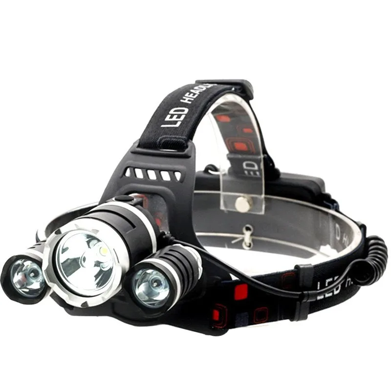Three-Head Aircraft-Style LED Headlamp: Fixed-Focus, Long-Range, Ultra-Bright High-Lumen – For Maintenance & Mining