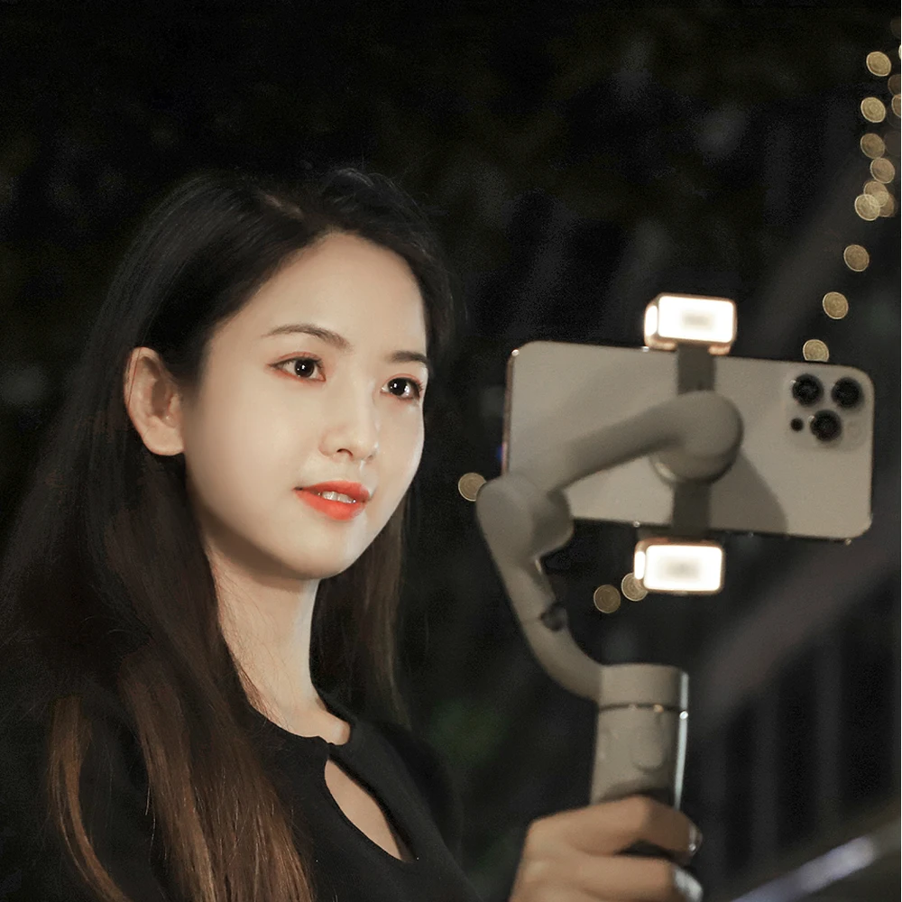 Fill Light Phone Clamp for DJI OM 5/6/SE Adjustable Brightness Color Temperature Osmo Mobile 6 Gimbal Light Clamp Accessories