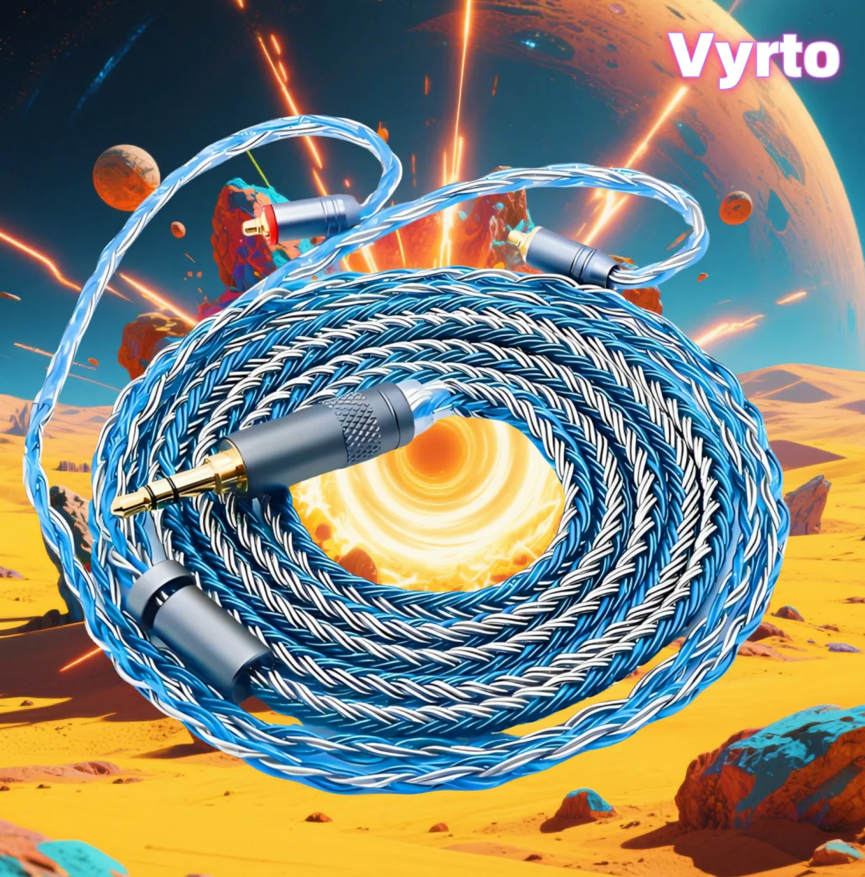 

Vyrto-68 IEM Cable Blue Grey Single Crystal Copper Silver Plated MMCX/0.78 /QDC/TFZ Upgrade Cable