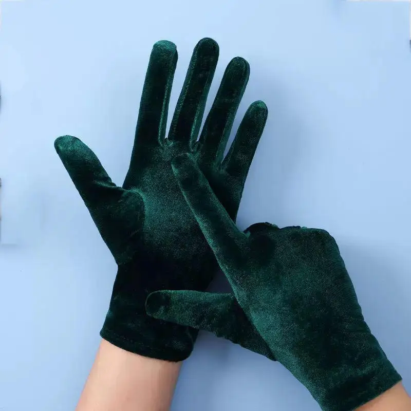 

Осенние и зимние женские золотые бархатные перчатки, эластичные бархатные перчатки, теплые перчатки для езды на велосипеде на открытом воздухе, перчатки для вождения с плоским ртом для женщин