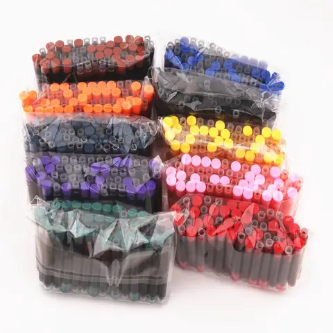 Bilashmart 50pcs Ink 2.6 and 3.4 Fountain Pen Ink Supplies Refill Cartridge School Office Supplies
