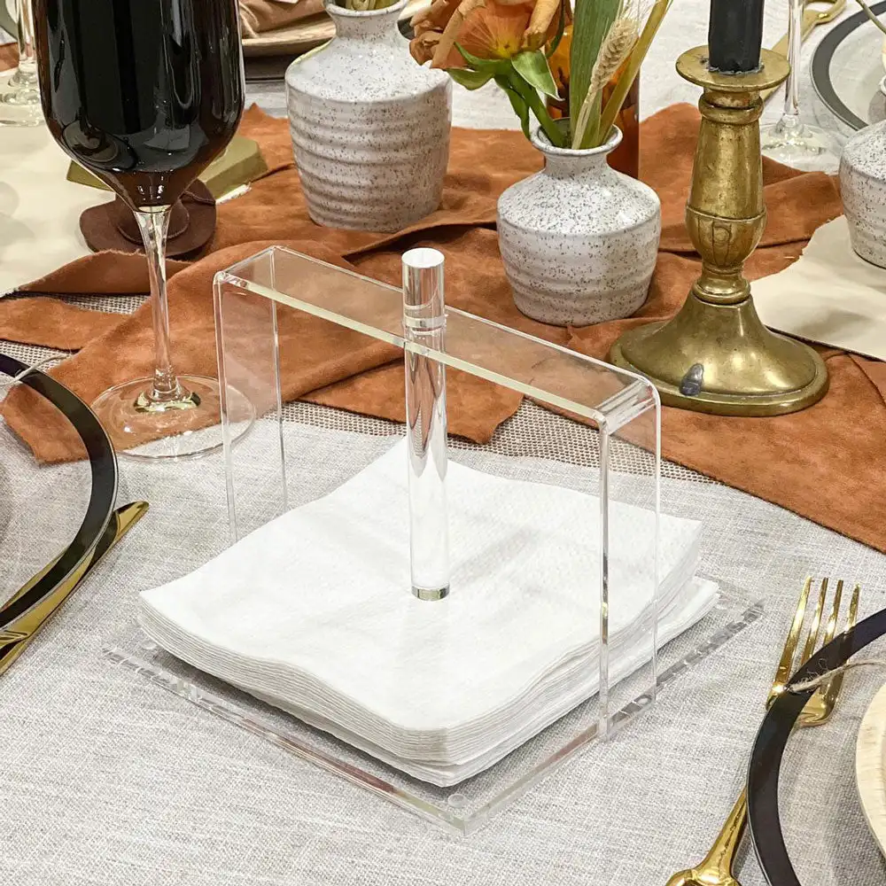 Clear Lucite Napkin Holder Acrylic Tissue Box Holder Desktop Napkin Holder Tissue Box Organizer Hotel Restaurant Table Decor