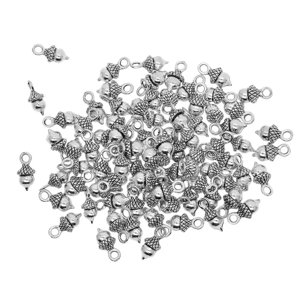 50Pc 3D Acorn Pendant Charms Bead Necklace Bracelet