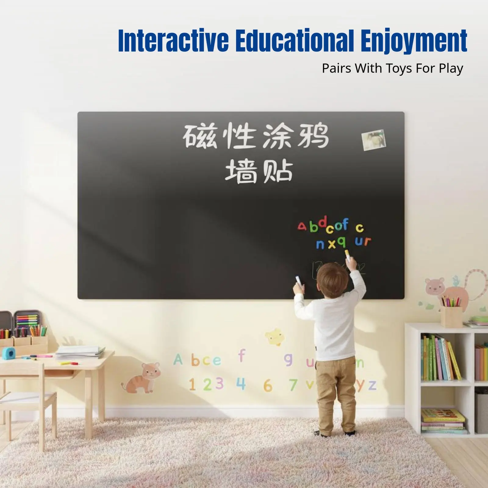 Whiteboard Wall Sticker for Kids, Removable Magnetic Blackboard, Erasable Drawing and Writing Board for Home Learning