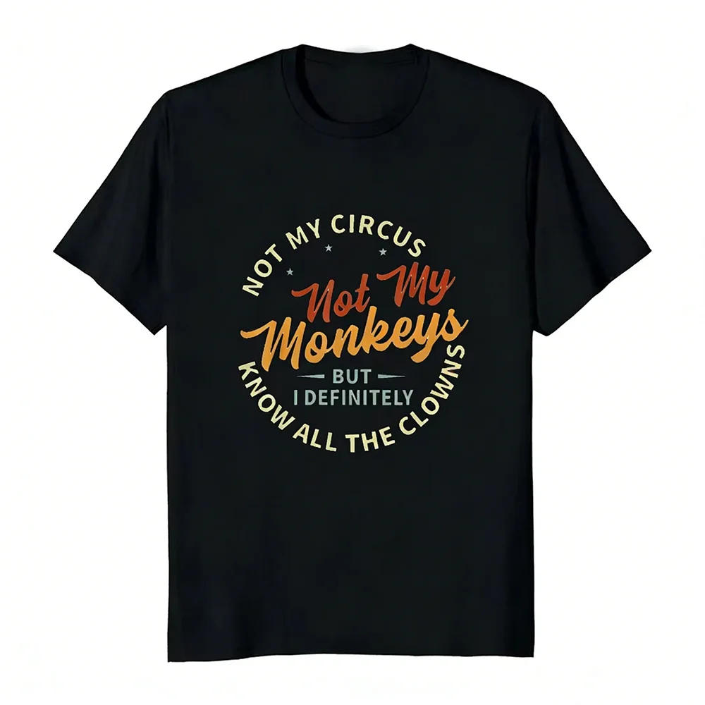 

Quirky Casual Trendy Minimalist Style Patterned Text Print Design Round Neck Short Sleeved T-Shirt Versatile Comfortable Fit