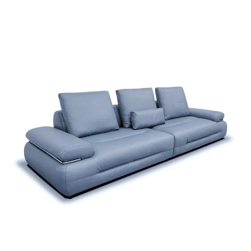 for Retro Light Luxury Leather Sofa Modern Simple Internet Celebrity Designer Module Combination Matte Cloth Living Room