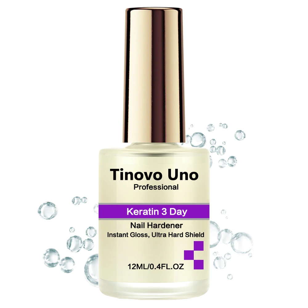 Tinovo Uno-queratina para el crecimiento de las uñas, brillo instantáneo, endurecedor de uñas, fortalecedor, sin hornear, esmalte de uñas, acabado de manicura, laca Normal, 3 días