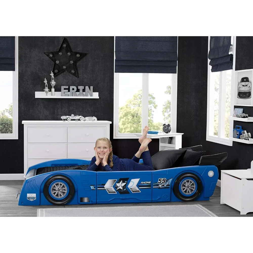 Grand Prix Race Car, cama de niño pequeño a gemelo, azul