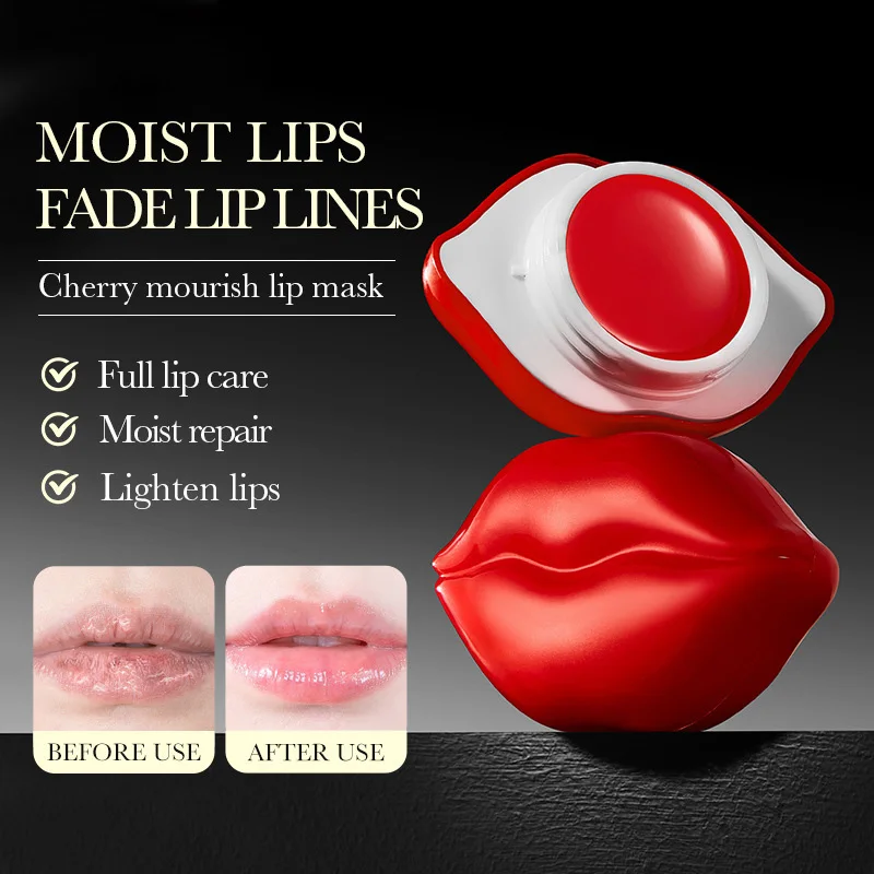 Cherry Nourishing Lip Mask Brightening Lips Color Improve Dryness Dullness Reduce Lip Wrinkles Hydrating Moisturizing Lipstick