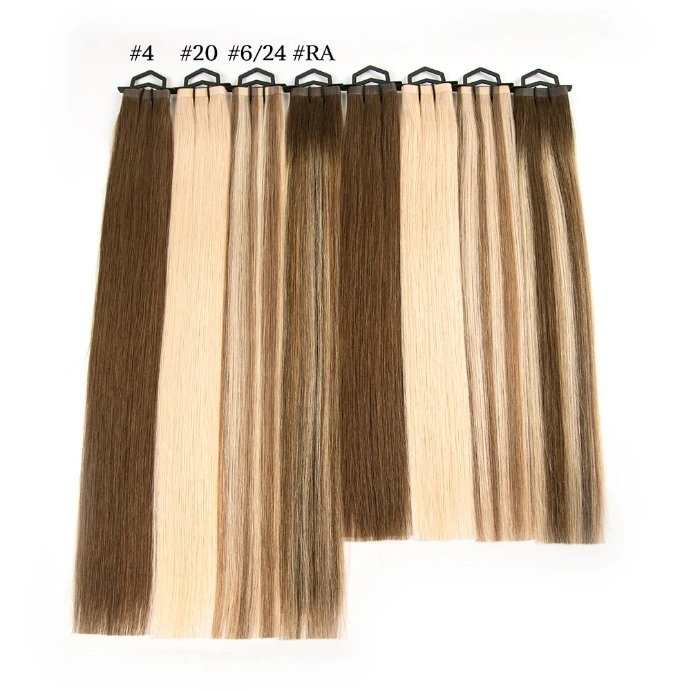 Doppelt gezeichnete Nagel haut ausgerichtet russische Einzelsp ender rohe jungfräuliche Band Schuss Haar verlängerungen menschliches Haar rohes unverarbeitetes Haar