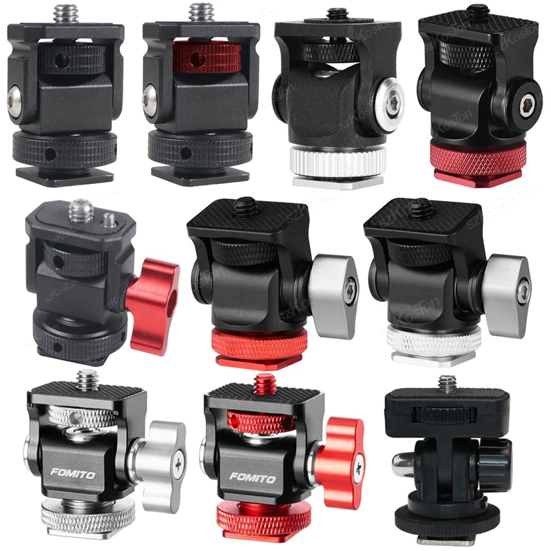 Mini uchwyt do monitora Głowica statywu Adapter zimnej stopki 1/4 cala do montażu kamery Monitor Lampa błyskowa Mikrofon Światło wypełniające LED