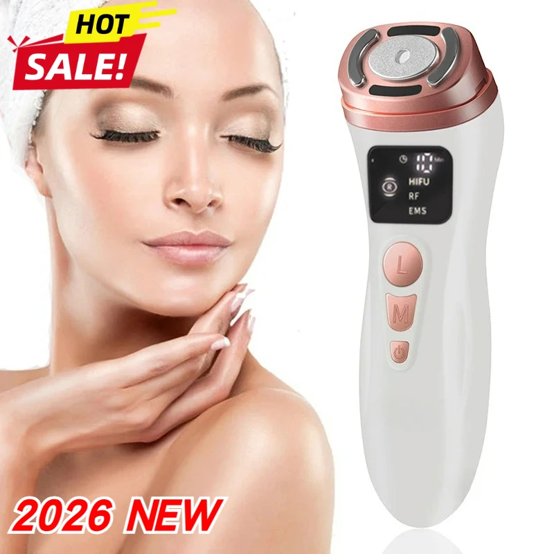 آلة تردد راديو HIFU صغيرة تعمل بموجات الراديو بالموجات فوق الصوتية EMS جهاز الوجه مكركرنت لمكافحة التجاعيد والعناية بشد البشرة في المنزل