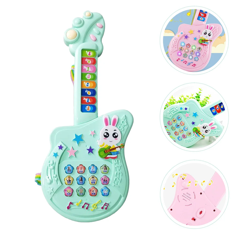 كارتون الغيتار الكهربائي اللعب الموسيقي للأطفال حواف آمنة ناعمة أداة تعليمية مبكرة التعرف على ألوان الطفل #6