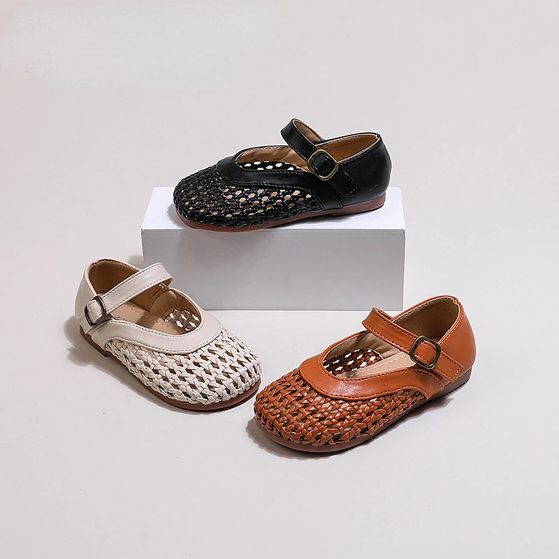 

Girls' Shoes Kids Shoes Child Sandals Woven Small Leather Shoes Summer New Product Children's Hollow Leisure Breathable Sandals