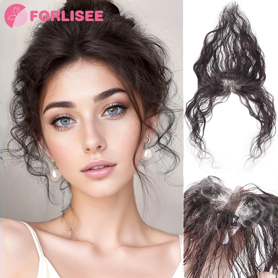 

Synthetic Lightweight Hairpiece for Women Fringe Volume Boosting Hairline Coverage Baby Hair Curl Frontal Hair Extension Wig Pie