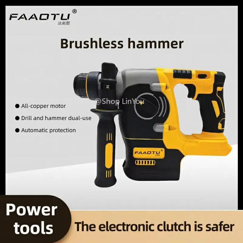 FAAOTU Nieuwe 18 V/20 V MAX SDS PLUS L Boorhamer Borstelloze Draadloze Impact Hamers Tool Alleen impact driver elektrisch gereedschap