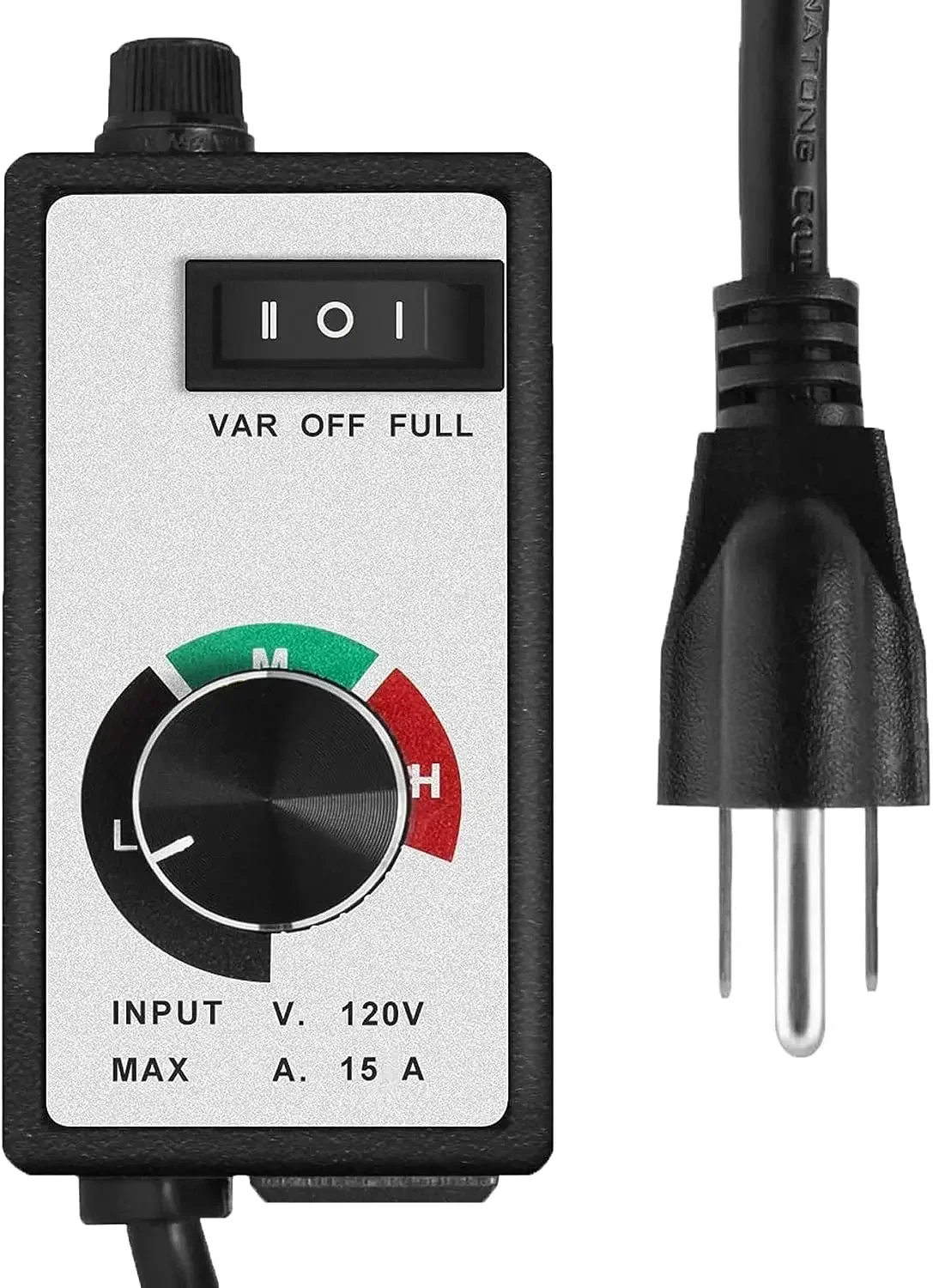 Fan Speed Controller Variable Adjuster Router for Duct Exhaust Fan Vibration Motor Rheostat Governor AC 1500W / 120V / 15A