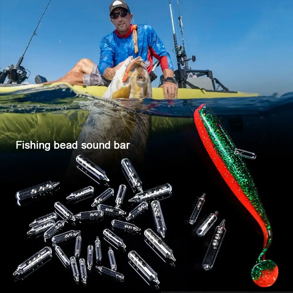 Hot Baits Tools Fishing bead sound bar Steel Ball 4Size Shake Attract DIY Glass Tie Tying Sound Bar soft fishing lure