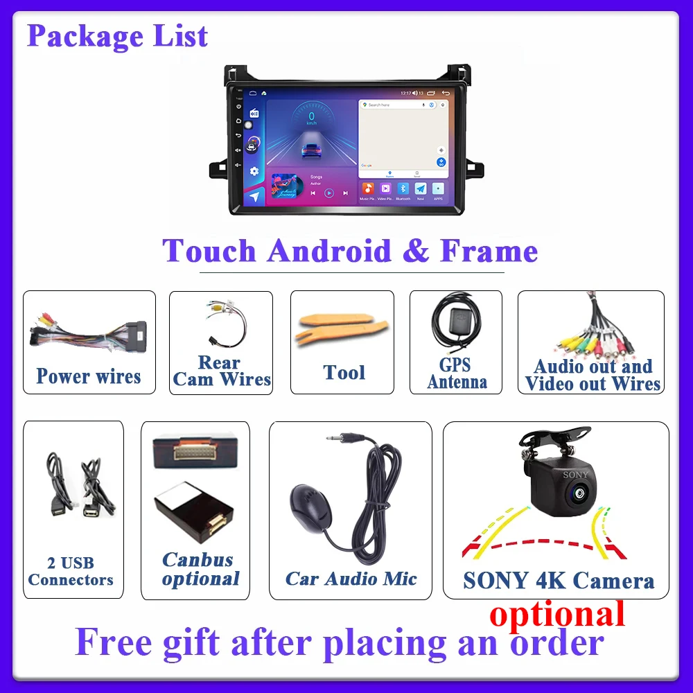 أندرويد السيارات Carplay لتويوتا بريوس XW50 2015 2016 2017 2018 2019 2020 عرض شاشة السيارة لتحديد المواقع والملاحة راديو السيارة فيديو DSP