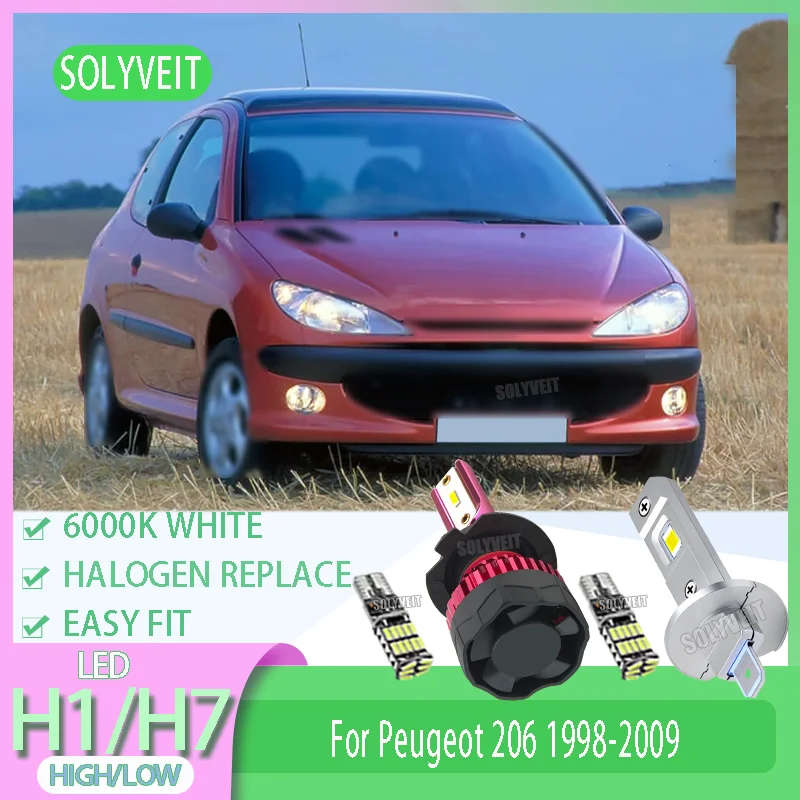 

Long Lifespan Over 60000hrs Waterproof Car Headlight Bulb LED H1/H7 High Low Beam For Peugeot 206 1998 1999 2000 2001 2002-2009