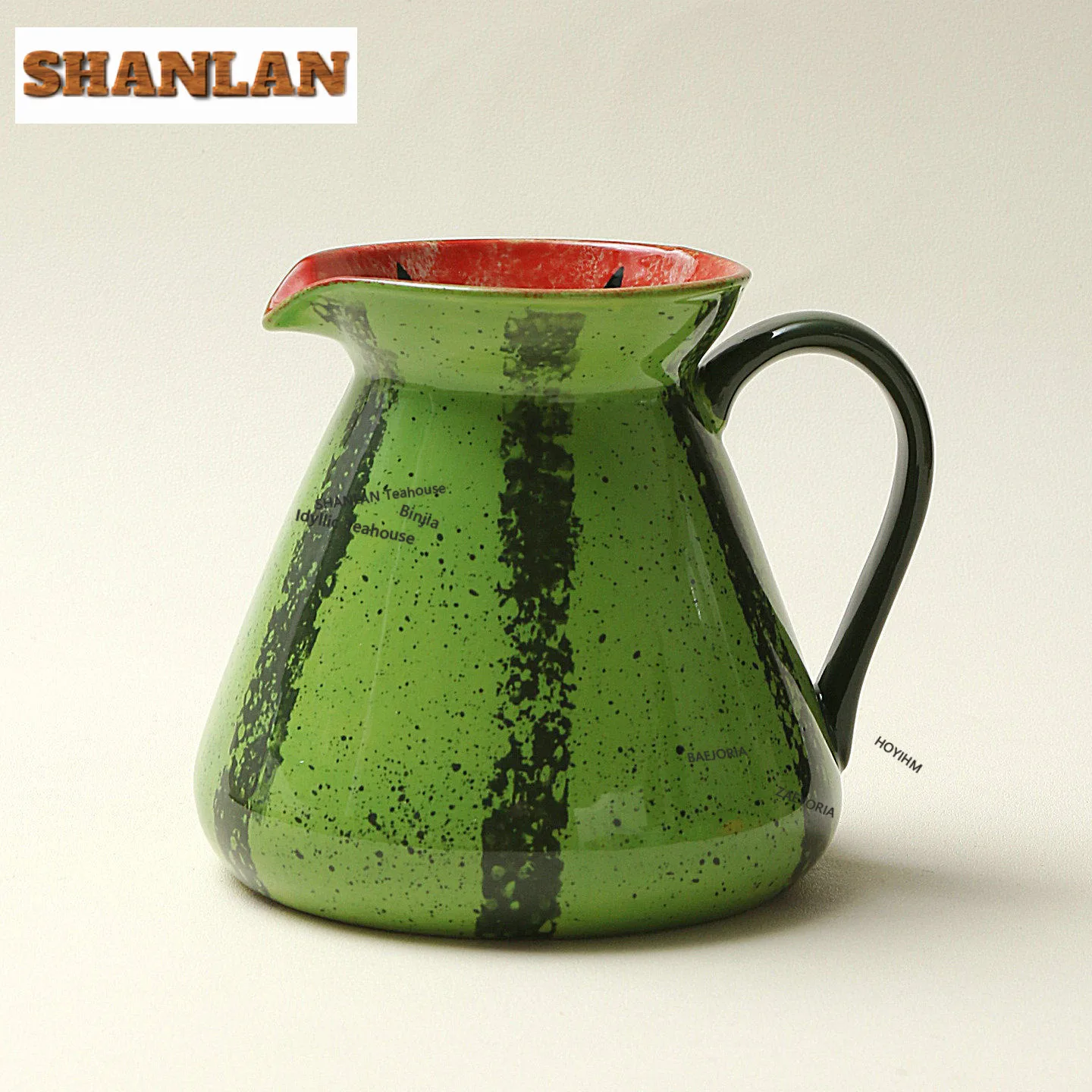 

560ml Hand-painted Watermelon Water Jug Heat-resistant Water Kettle With Lid Hot And Cold Water Pitcher Tea Services Accessories