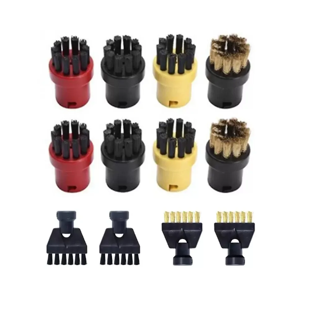 Cepillos Redondos de Nailon para Karcher, Juego de Cepillos Redondos Kärcher, Cepillo para Limpieza a Vapor, Limpiador a Vapor Karcher SC1 SC2 SC3 SC4 SC5 CTK10