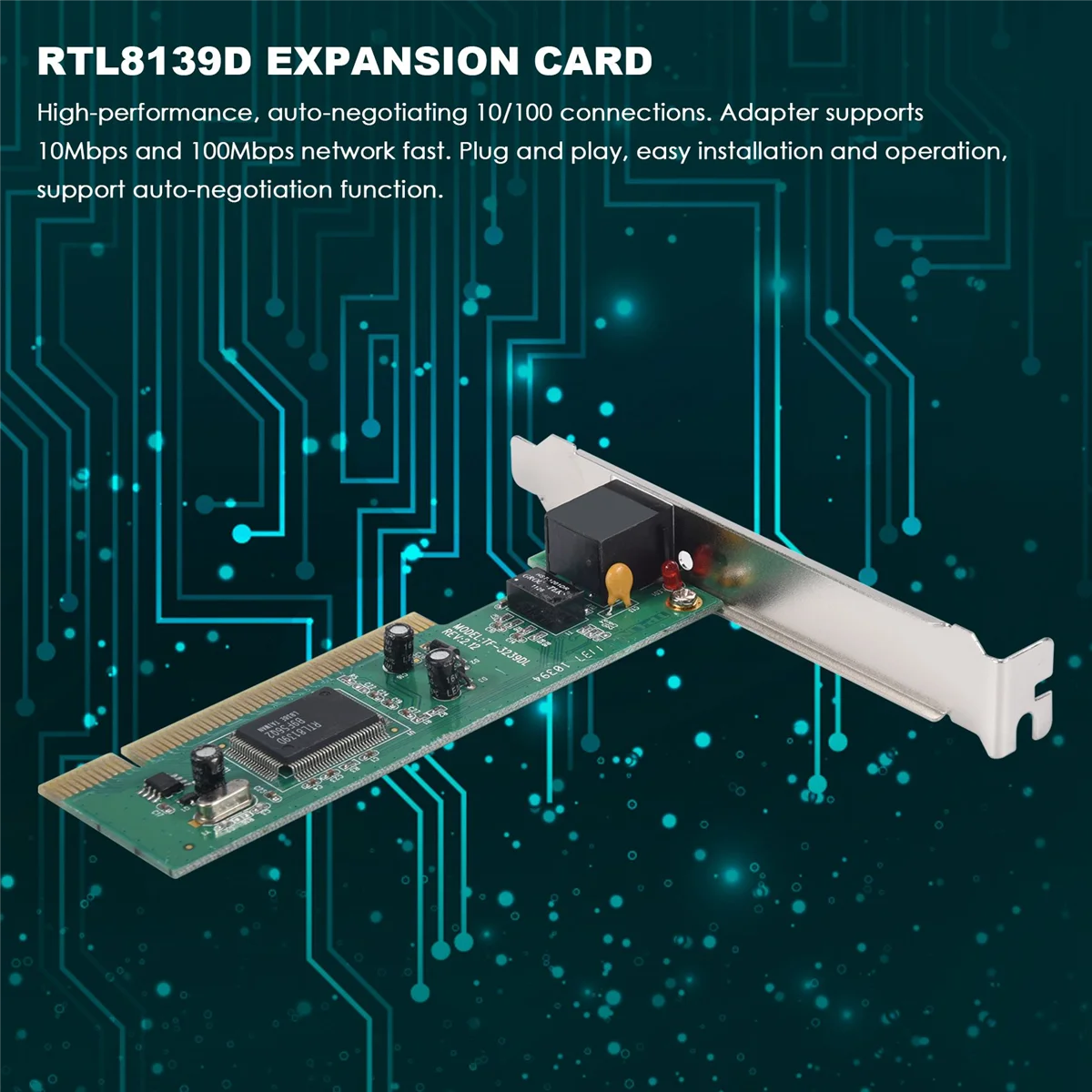 PCI Network Card RTL8139D Expansion Card 100Mbps RJ45 Ethernet Network LAN Card Desktop Extended Wired Network Card