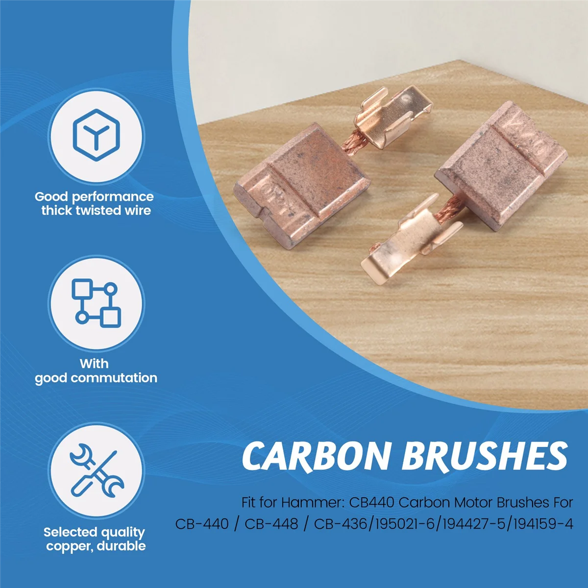 New Replacment CB440 Carbon Motor Brushes for Makita CB-440 / CB-436/195021-6/194427-5/194159-4 BTS130RFE DCPB16,10 Pair