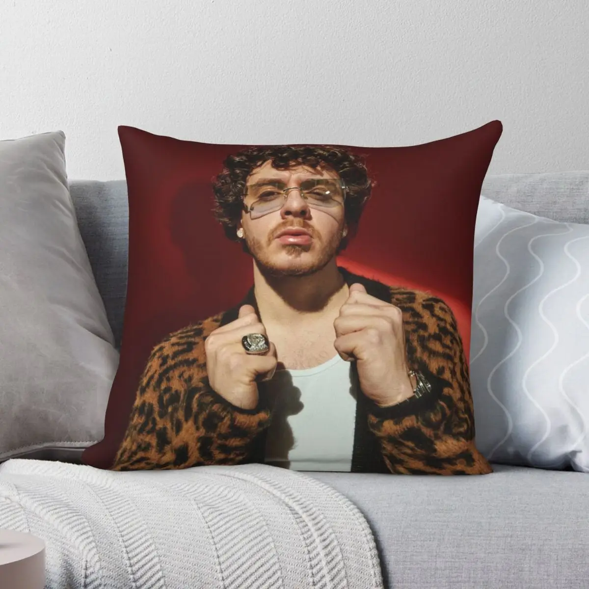 Jack Harlow Poster Square Pillowcase Polyester Linen Velvet Creative Zip Decor Pillow Case Home Cushion Cover 18