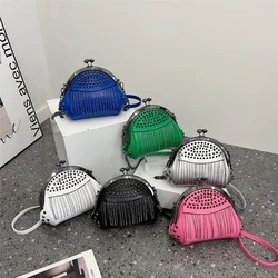 Fashion Chain Shoulder Bag for Women PU Leather Messenger Bag Girl Casual Crossbody Bag Tassels Rivets Handbag and Purse