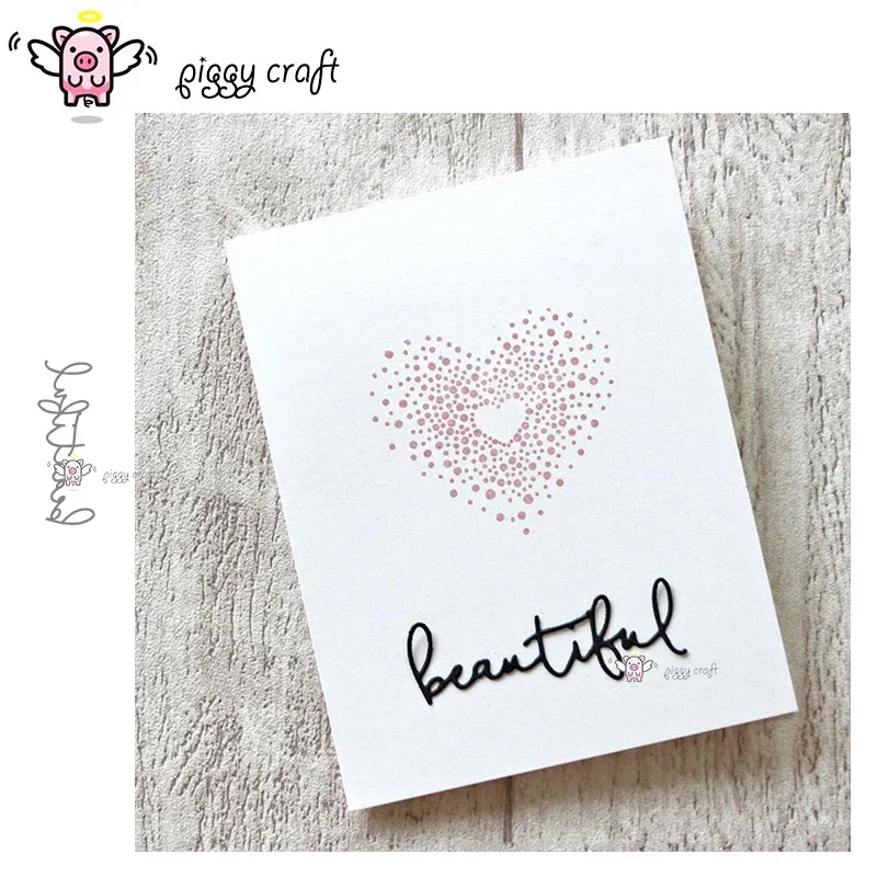 Piggy Craft metal cutting dies cut die mold Beautiful letter Scrapbook paper craft knife mould blade punch stencils dies