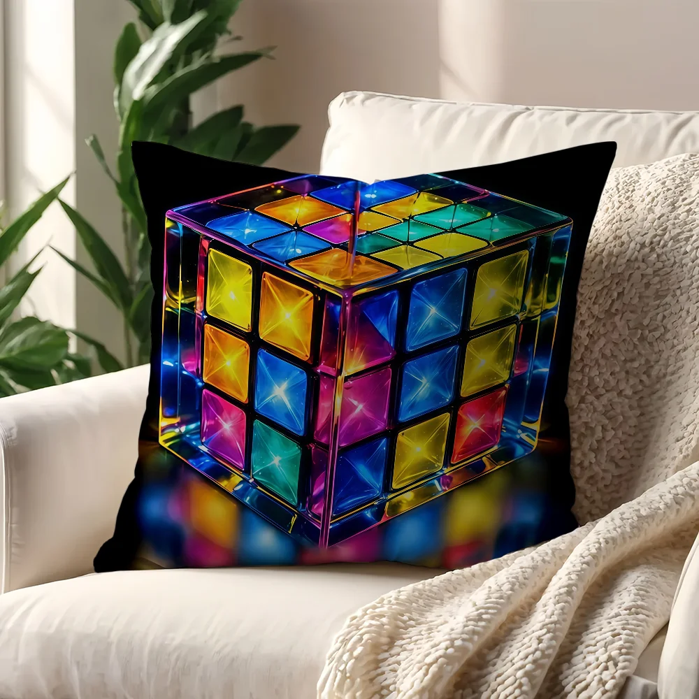 Game R-Rubiks Cube b cushion cover Decoration Room Shop Car Best Home Office Coffee Pillow Sofa Printing Nordic Simplicity Hit