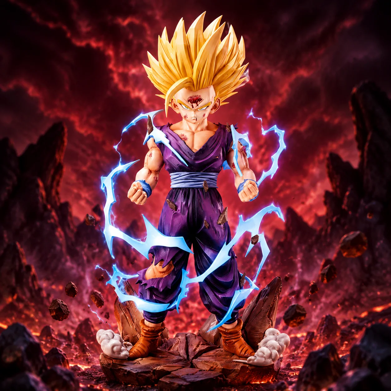 

In Stock 26cm Dragon Ball Z Super Saiyan 2 Gohan Lightning Effect Anime Figure PVC Collectible Statue For Fans Gift