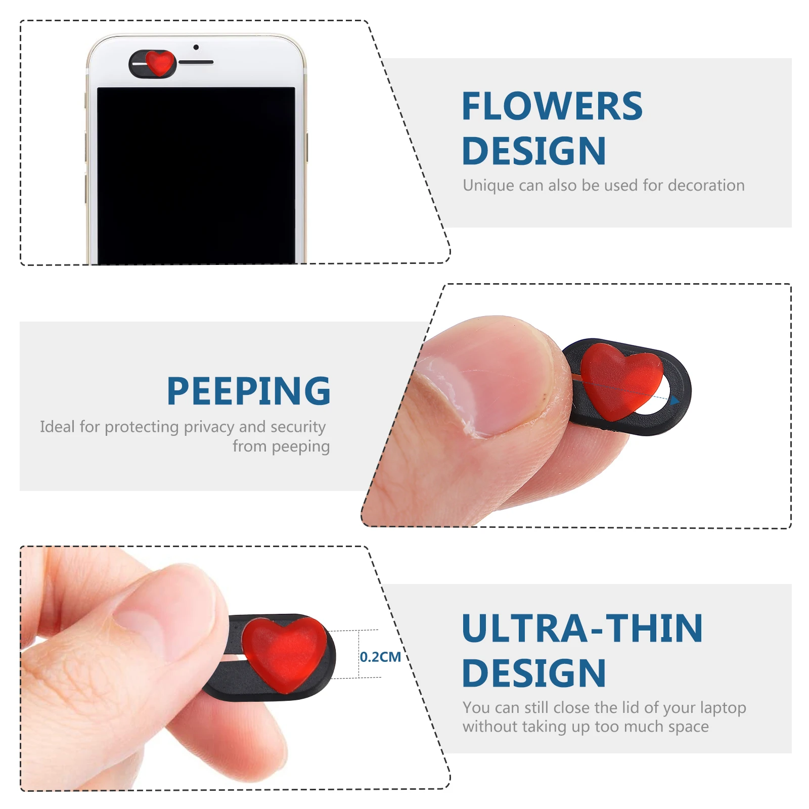 

4PCS Privacy Webcam Cover Slider Cover for Laptop Tablet Phone Desktop Black ABS Ultra Thin Easy Install Fits Gift