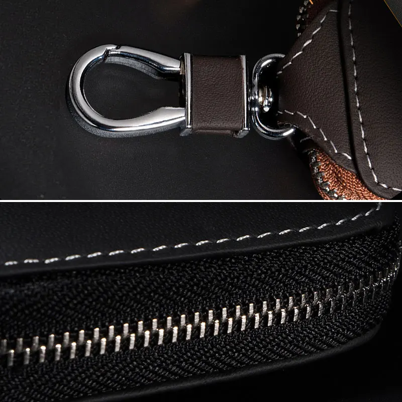 Car Keychain Bag Housekeeper Zipper Organizer Key Case For Ford Mustang Car Accessories D shape key rings key rings Anti-scratch