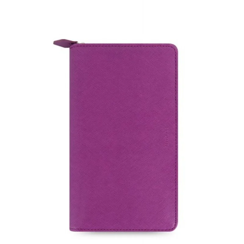 A+ Filofax Saffiano Organizador Compact Zip Planejador Diário Livro Framboesa 022535 # B9