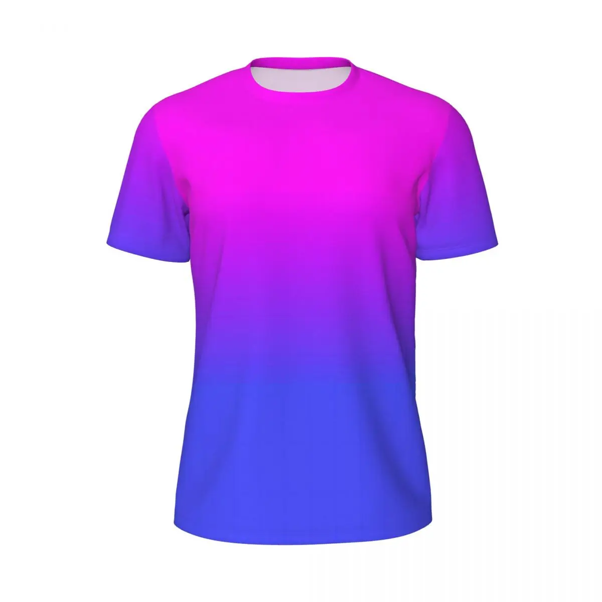 Neon Ombre T-Shirt Men Blue and Pink Y2K Retro Running T-Shirts Quick Dry Summer Trending Tee Shirt Custom Oversized Clothes