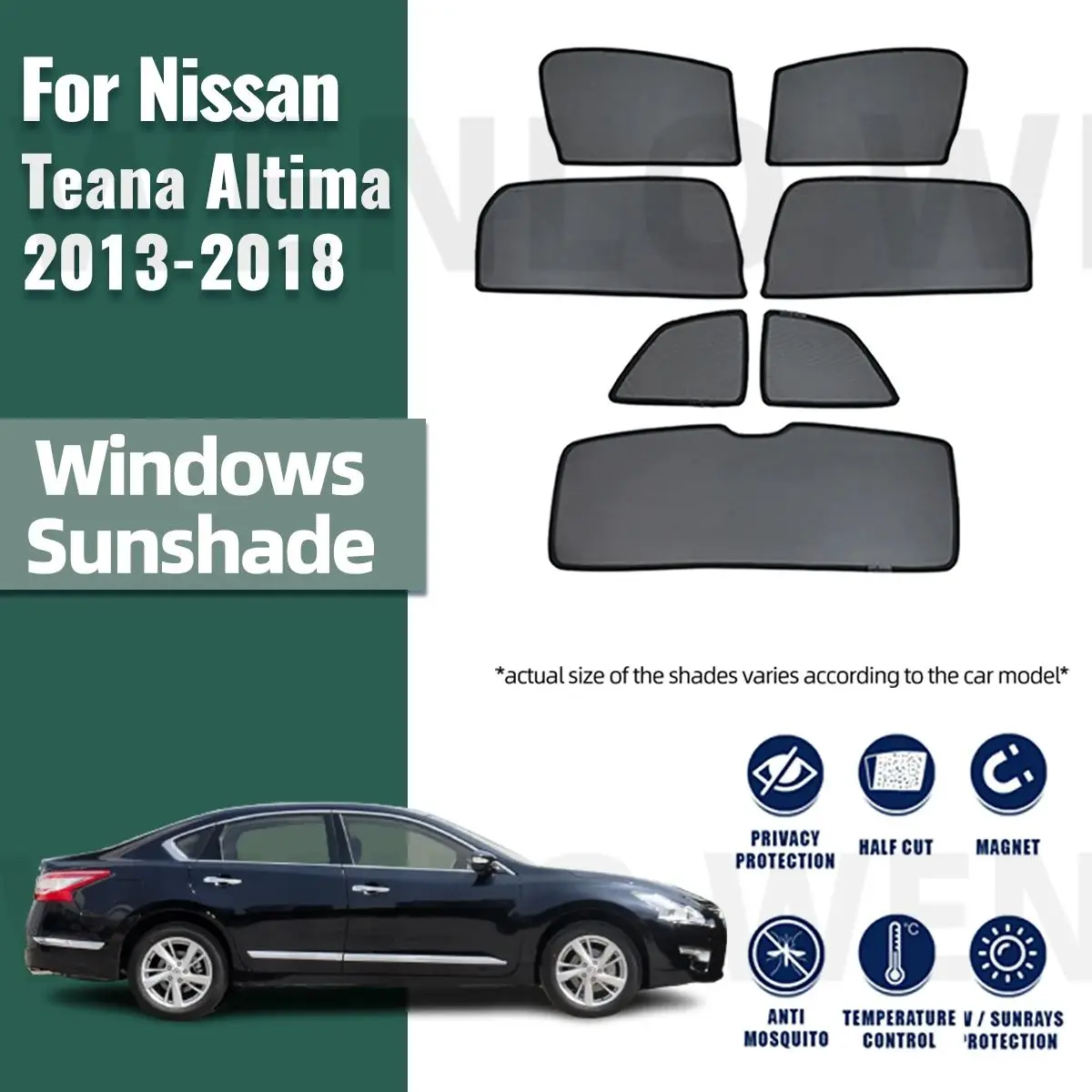 

For Nissan Teana Altima 2013-2018 Side Window Sun Shade Visor Magnetic Car Sunshade Front Rear Windshield Frame Curtains Shield