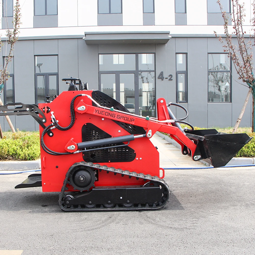 Mini carregadeira personalizada para jardim de fazenda, passeio em skid steers multifuncional YG-T460, mini carregadeira de sobre esteiras de alta qualidade
