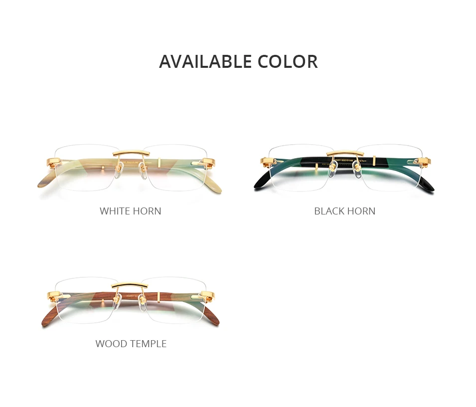 HEPIDEM Buffalo Horn Brille Männer Luxus Berühmte Marke Design Randlose Brillen Rahmen Frauen Rahmenlose Weiß Buffs Holz Brillen – Detail 28