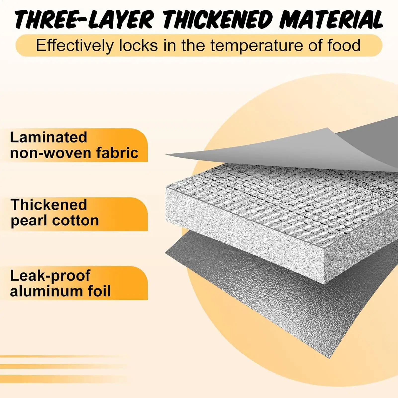 طاجن دفئا الناقل مانعة للتسرب حقيبة حرارية قابلة للطي حقيبة نقل الغذاء طاجن دفئا لخدمة توصيل وجبة النقل