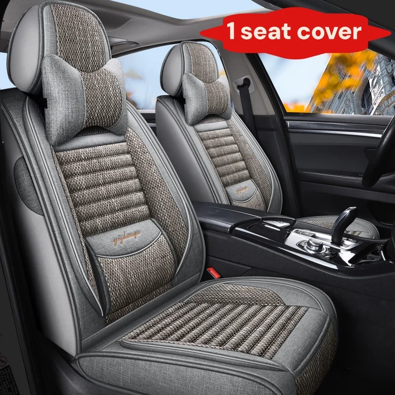 

(Comfort Edition) Single Front Seat, Paired with a Soft and Comfortable Headrest, Luxurious Linen Fixed Lumbar Support, Full-Coverage Car Seat Cover, Comfortable, Breathable, and Wear-Resistant, Suitable for All Seasons, Textured Finish, Fits the Seat Wel
