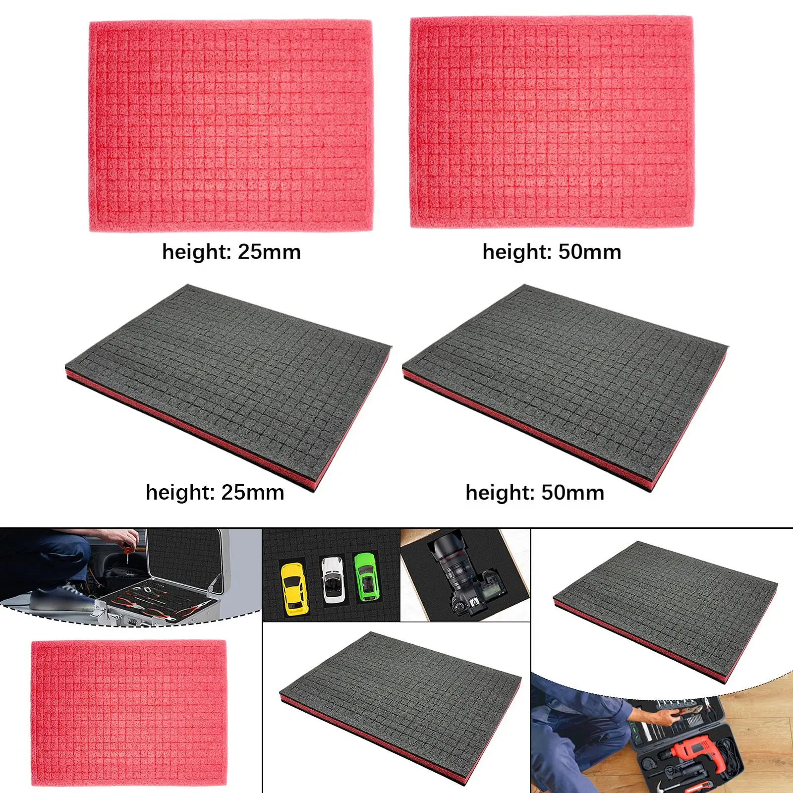 Tool Box Foam 15.75x11.81inch Non Slip Packing Sponge Pad Cushion Liner Sheet for Crafts Drawer Jewelry Hard Case Camera