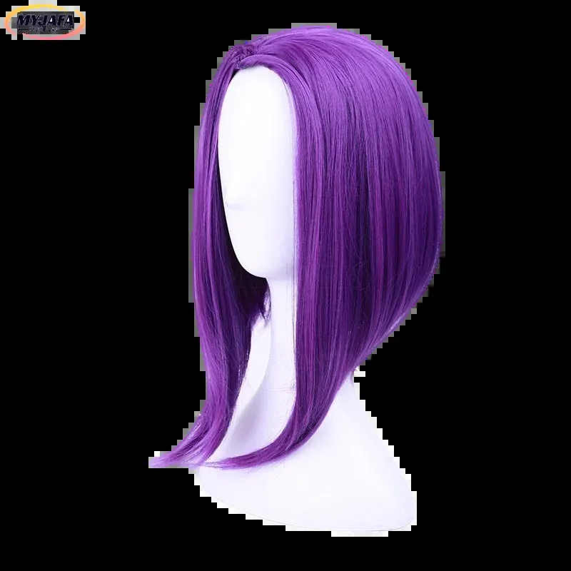 111 www alta qualidade anime raven perucas roxo curto resistente ao calor cabelo sintético perucas cosplay + peruca boné