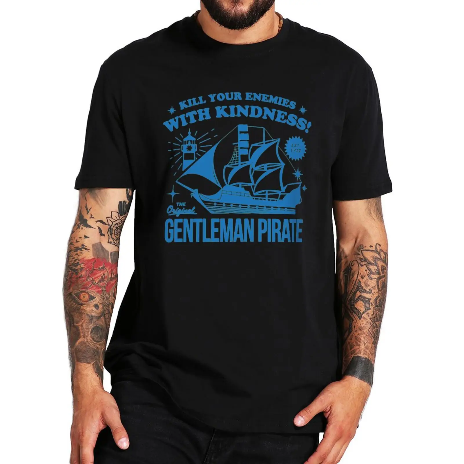 

Kill Your Enemies With Kindness Gentleman Pirate T Shirt Our Flag Means Death LGBTQ+ TV Series Tshirt 2022 Trending TeeF