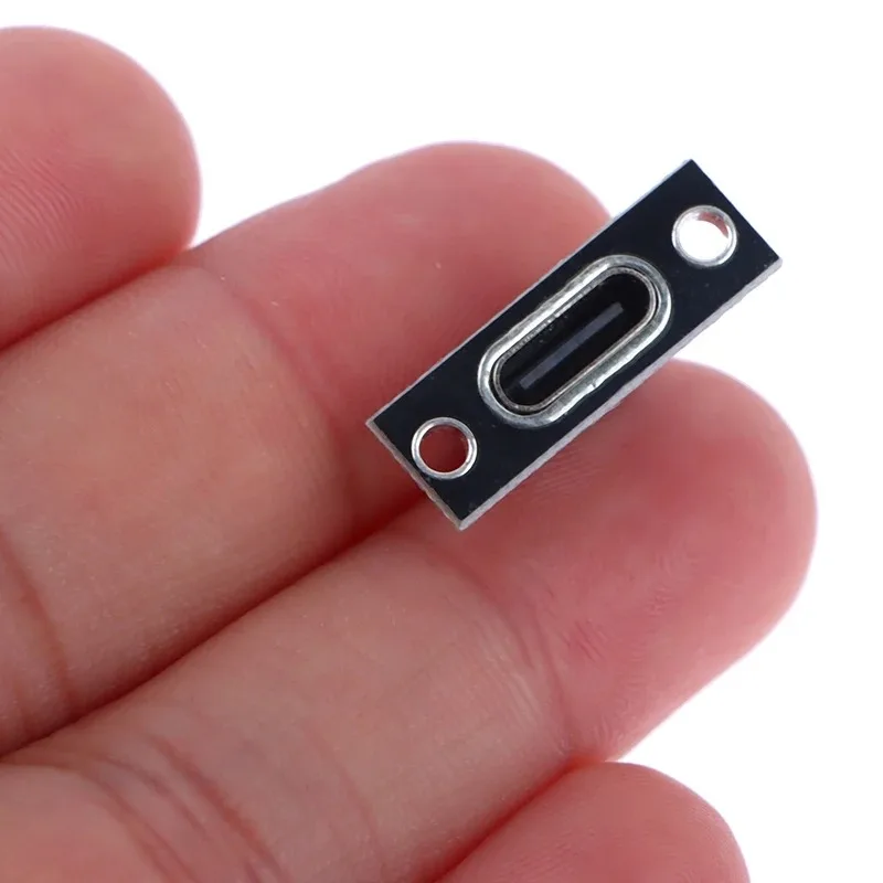 5Pcs USB 3.1 Type C Socket with Screw Fixing Plate Type-C USB Jack 3.1 Type-C 2Pin 4Pin Female Connector Jack Charging Port