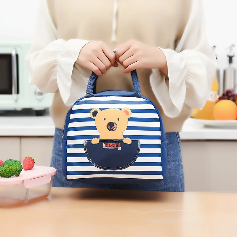 Leuke Lunchtas Cartoon Bento Box Bag Klein Thermisch Geïsoleerd Zakje Voor Kinderen Kind School Snacks Lunchbox Container Draagtas Handtas